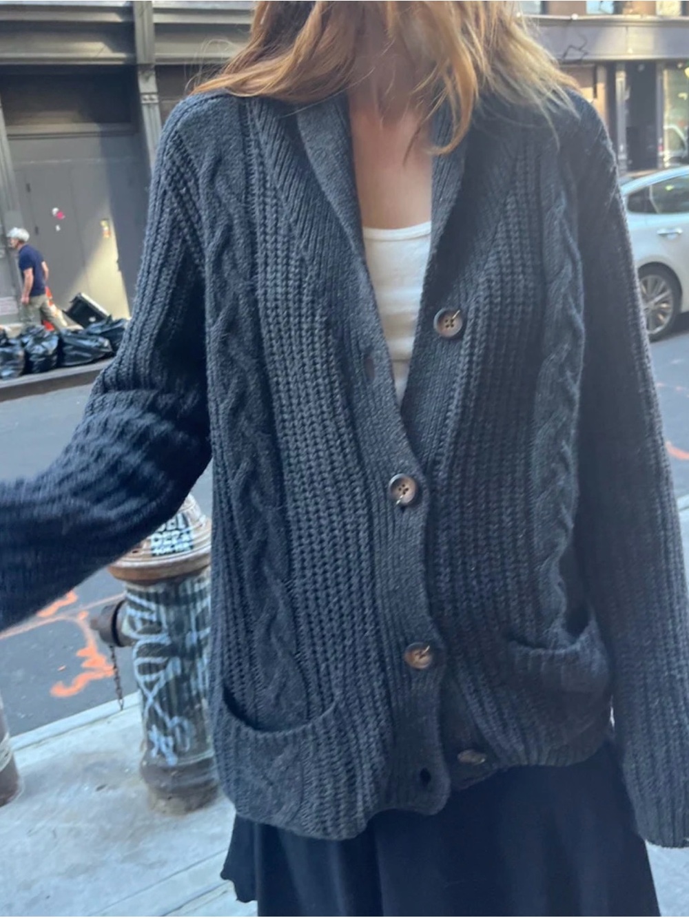 BRANDY MELVILLE AUTUMN WOOL CABLE KNIT CARDIGAN